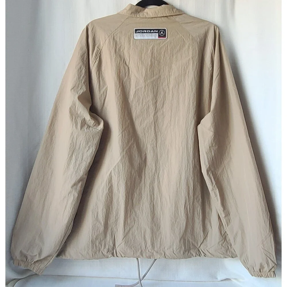 Nike Air Jordan 23 Coach Jacket Men's Large Tan Snap Button Mesh Lined NWT